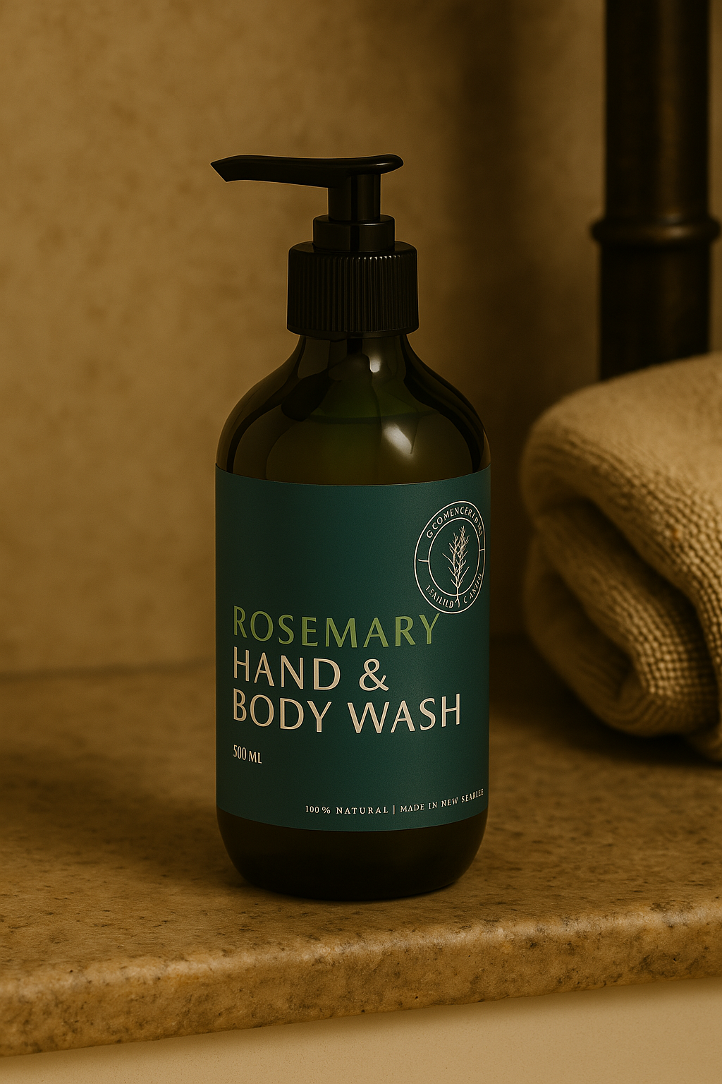 Rosemary Hand & Body Wash – Refreshing & Gentile Skin Cleanser – 500ml - NZ Made