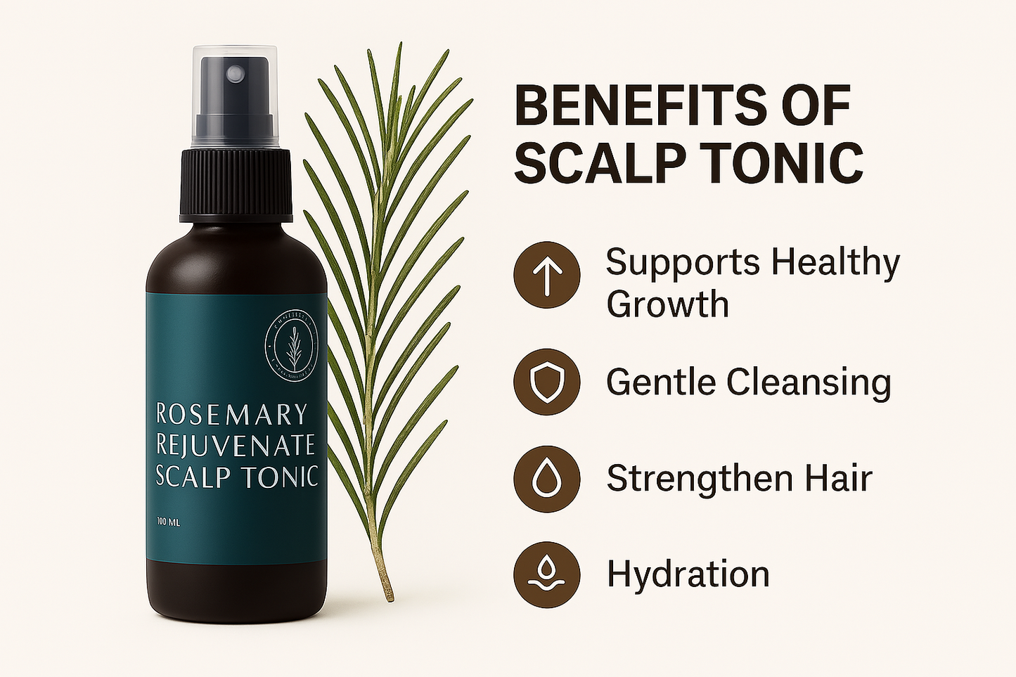 Rosemary Hair Tonic – Natural Scalp Rejuvenation – 100ml – Made in NZ